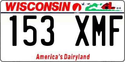 WI license plate 153XMF