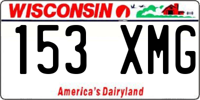 WI license plate 153XMG