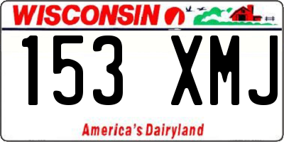 WI license plate 153XMJ
