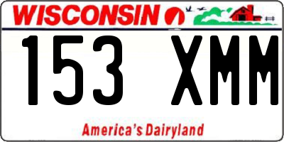 WI license plate 153XMM
