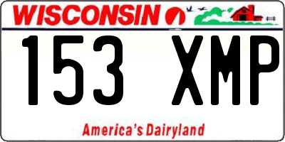 WI license plate 153XMP