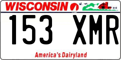 WI license plate 153XMR