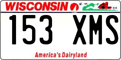WI license plate 153XMS