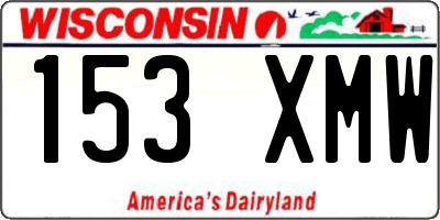 WI license plate 153XMW