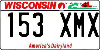 WI license plate 153XMX