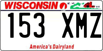 WI license plate 153XMZ