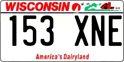 WI license plate 153XNE