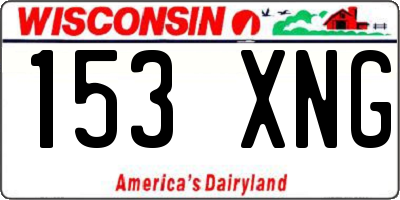 WI license plate 153XNG