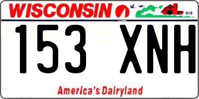 WI license plate 153XNH