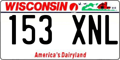 WI license plate 153XNL