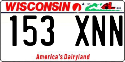 WI license plate 153XNN