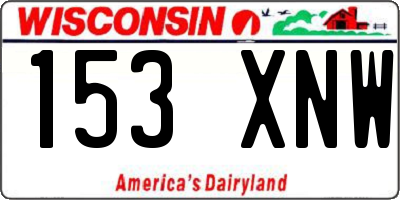 WI license plate 153XNW