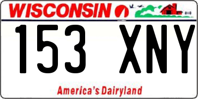 WI license plate 153XNY