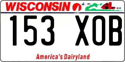 WI license plate 153XOB