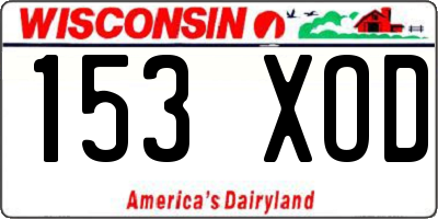 WI license plate 153XOD