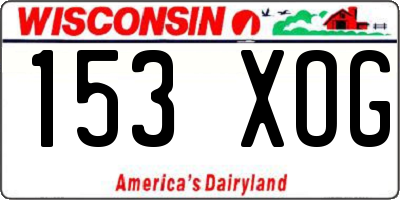 WI license plate 153XOG