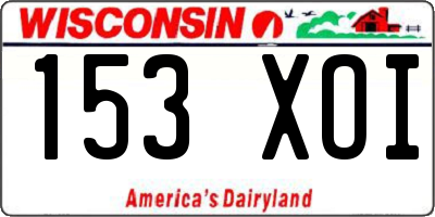 WI license plate 153XOI