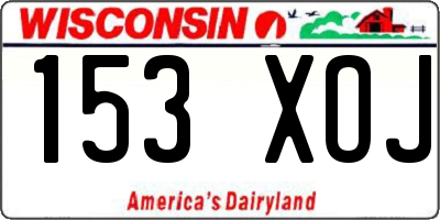 WI license plate 153XOJ