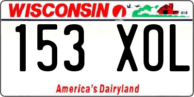 WI license plate 153XOL