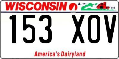 WI license plate 153XOV