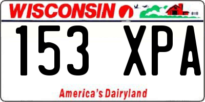 WI license plate 153XPA