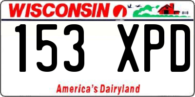 WI license plate 153XPD