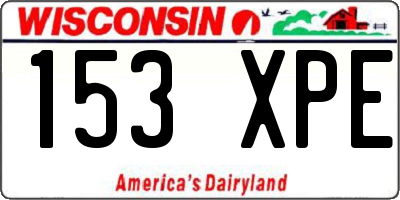 WI license plate 153XPE
