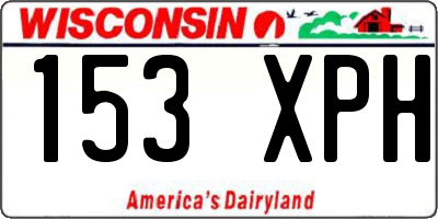 WI license plate 153XPH