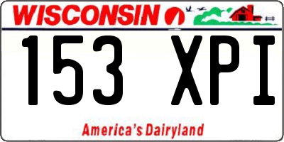 WI license plate 153XPI