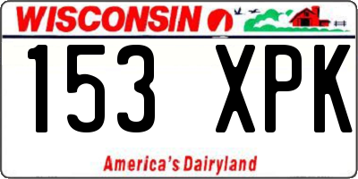WI license plate 153XPK