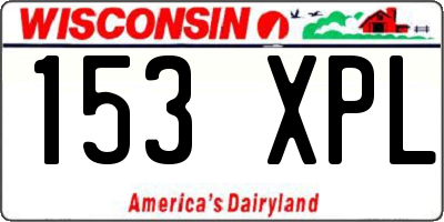 WI license plate 153XPL