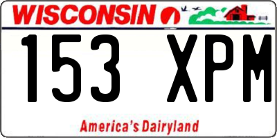 WI license plate 153XPM