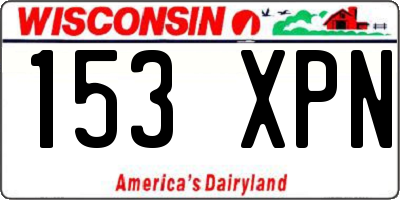 WI license plate 153XPN