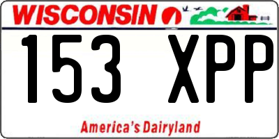 WI license plate 153XPP