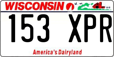 WI license plate 153XPR