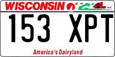 WI license plate 153XPT
