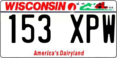 WI license plate 153XPW