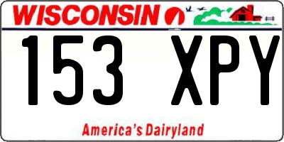 WI license plate 153XPY