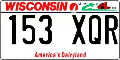 WI license plate 153XQR