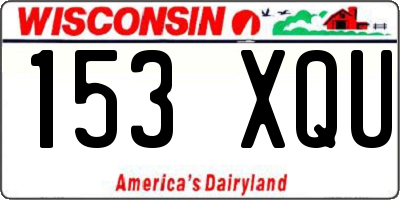 WI license plate 153XQU