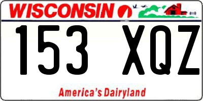WI license plate 153XQZ