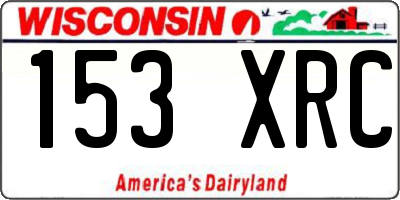 WI license plate 153XRC