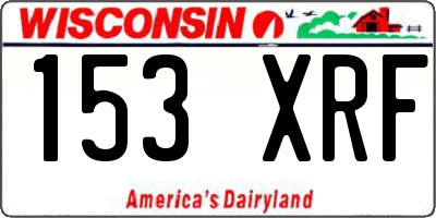 WI license plate 153XRF