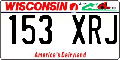 WI license plate 153XRJ
