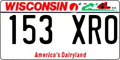 WI license plate 153XRO