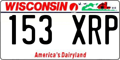 WI license plate 153XRP