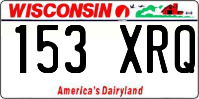 WI license plate 153XRQ
