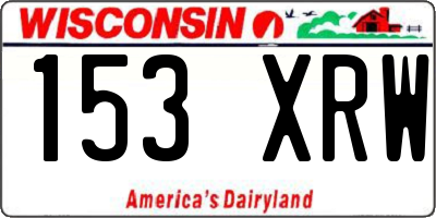 WI license plate 153XRW