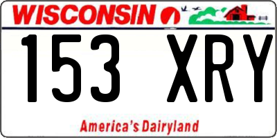 WI license plate 153XRY