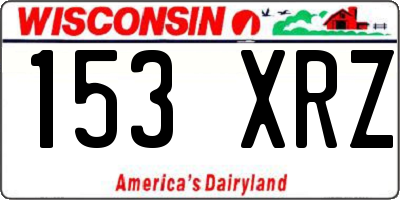 WI license plate 153XRZ